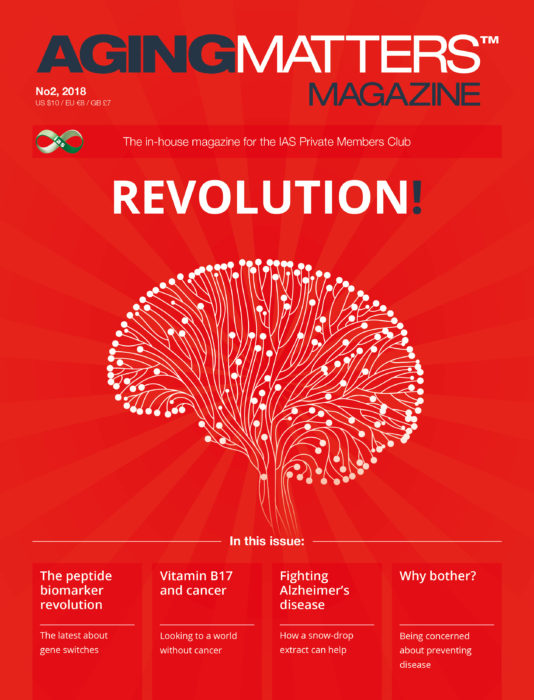 Aging Matters Magazine front showing a brain sending messages