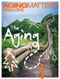 Aging Matters Magazine cover of a person stepping on to a weighing scale