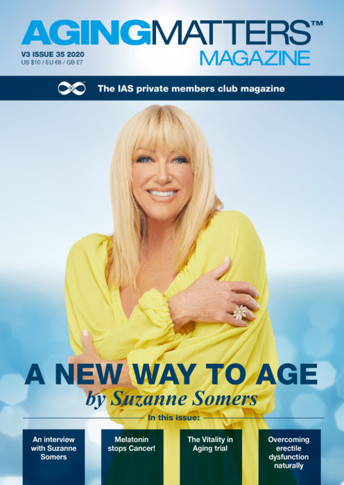 Aging Matters Magazine with a blonde woman smiling a yellow blouse