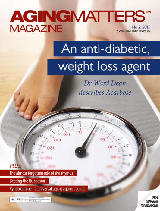 Aging Matters Magazine cover of a person stepping on to a weighing scale
