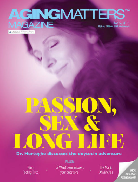 Aging Matters Magazine cover of a man an a woman embracing each other