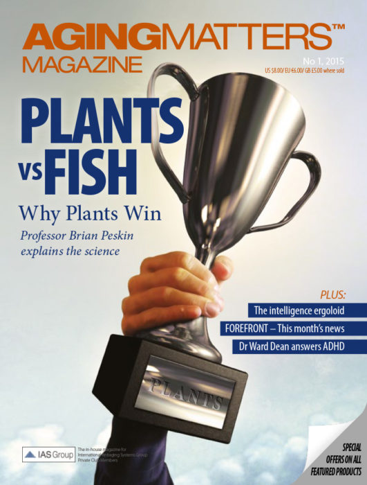 Aging Matters Magazine cover of a person holding up a silver trophy