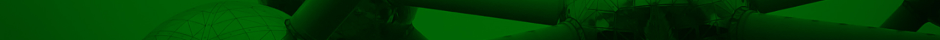 Geometric buildings with a green tint